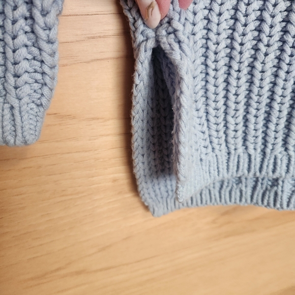 HAVEN WELL WITHIN OVERSIZED CHUNKY COZY KNIT BLUE FUNNEL NECK SWEATER SMALL - Picture 5 of 5